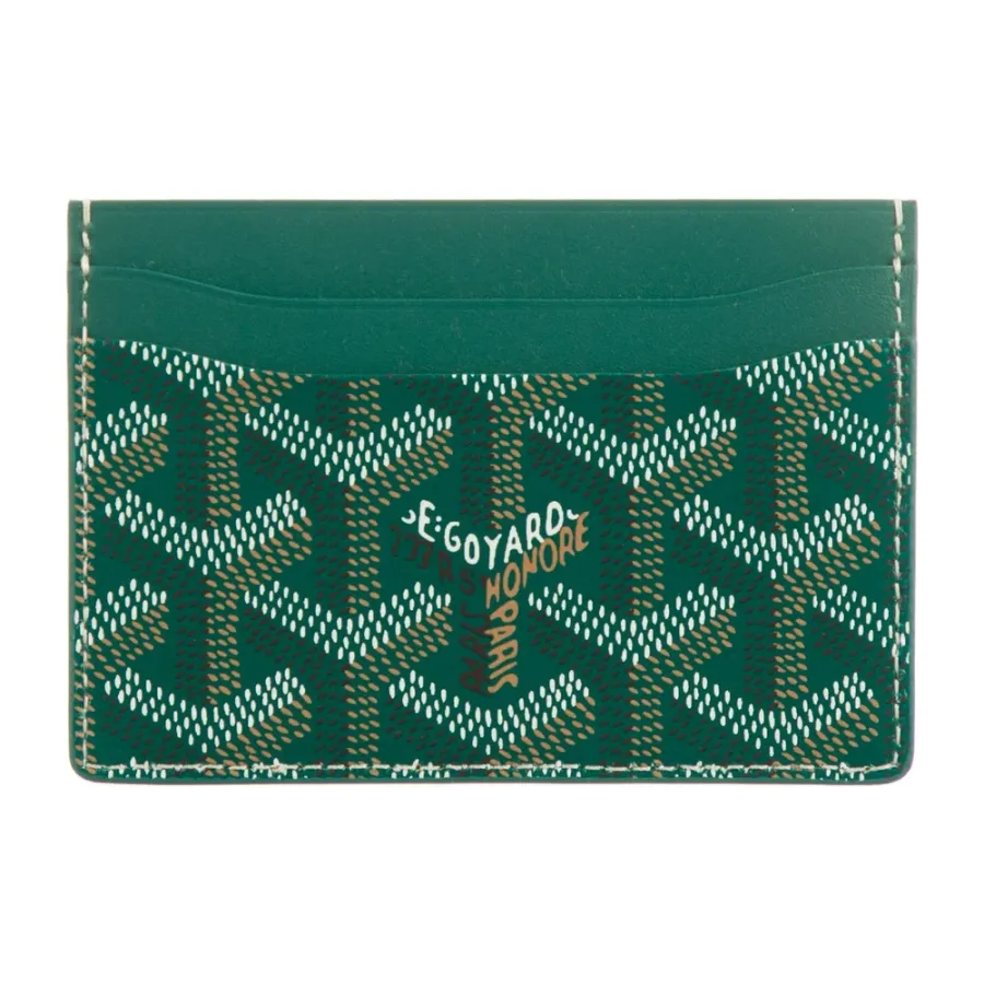 Goyard Small Saint Sulpice Card Holder Green Goyardine Printed Canvas