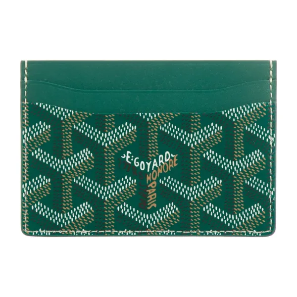 Goyard Small Saint Sulpice Card Holder Green Goyardine Printed Canvas