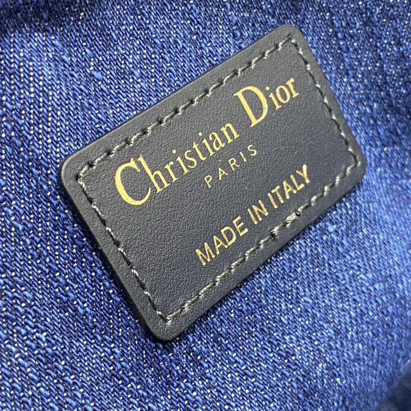 Dior Small D-Journey Bag in In Blue Denim Dior Oblique Jacquard With Gold Hardware