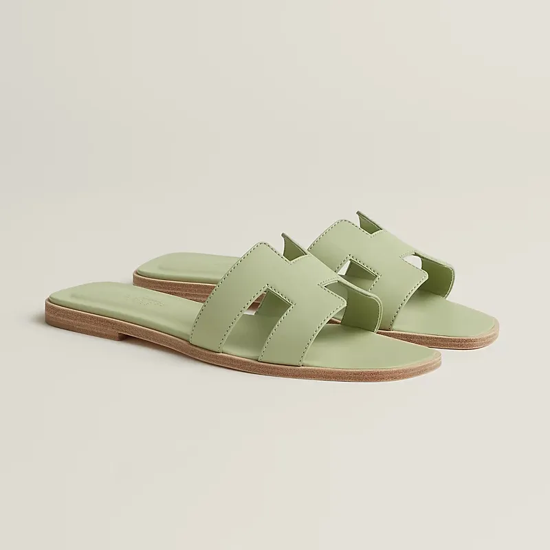 HERMES Oran Green Slippers