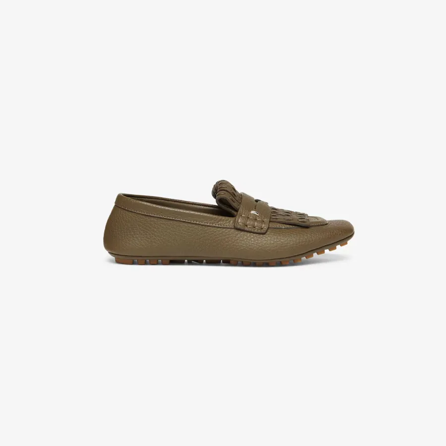 FENDI Brown leather loafers
