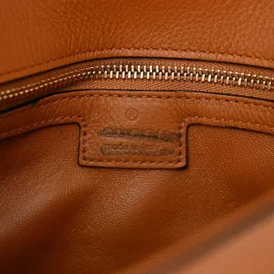 Gucci Medium Blondie Chain Shoulder Flap Bag Cognac Roxy Calfskin Leather Brass Hardware