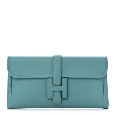 Hermès Jige Elan 29 Clutch Bleu Atoll Swift Leather