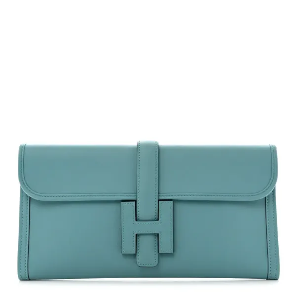 Hermès Jige Elan 29 Clutch Bleu Atoll Swift Leather