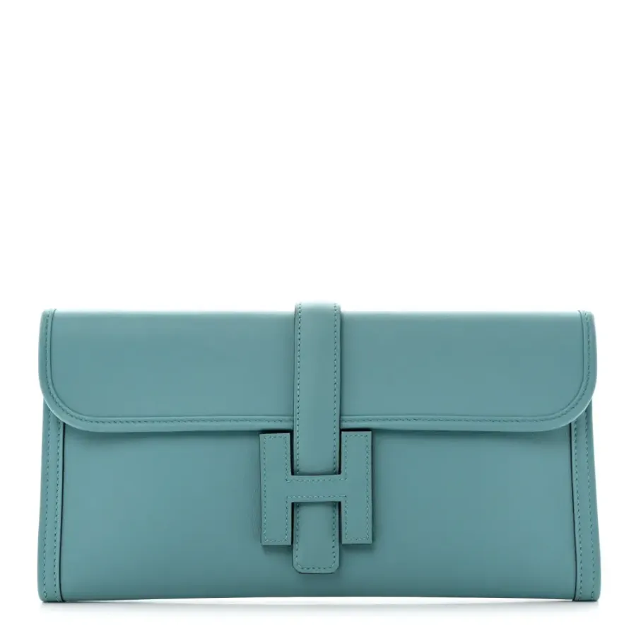 Hermès Jige Elan 29 Clutch Bleu Atoll Swift Leather