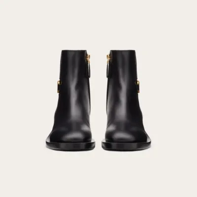 VALENTINO SIGNATURE Calf leather ankle boots (heel 3 cm high)