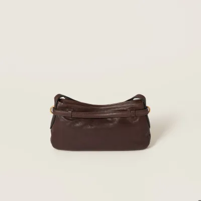 Miu Miu Aventure Nappa Quilted Lambskin Leather Deep Brown Shoulder Bags