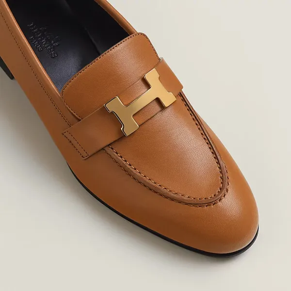 HERMES Paris Brown Loafers - Image 4