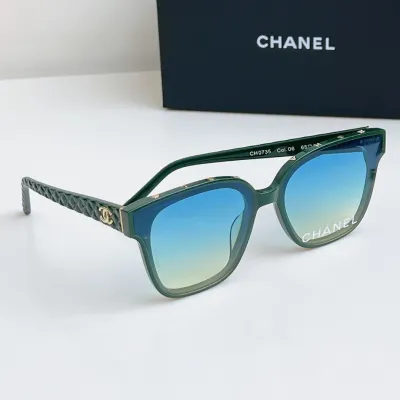 CHANEL square frame glasses blue-green gradient/black color size 65-16-145