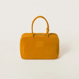 Miu Miu Beau Suede Leather Yellow Top-Handle Bags