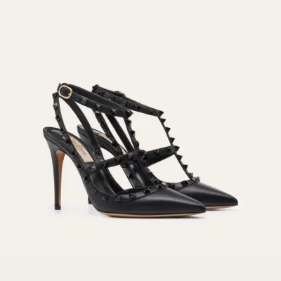 VALENTINO Rivet lace-up heels of the same color (heel height 10cm)