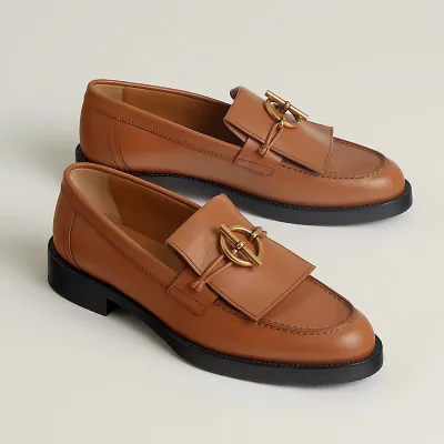 HERMES Impact Brown Loafers