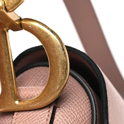 Dior Medium Saddle Bag Fard Grained Calfskin Leather Gold Hardware