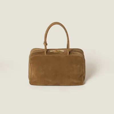 Miu Miu Beau Suede Leather Brown Top-Handle Bags