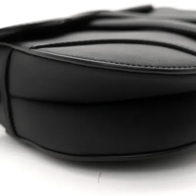 Dior Mini Saddle Bag Black Ultra Matte Calfskin Leather Matte Black Hardware