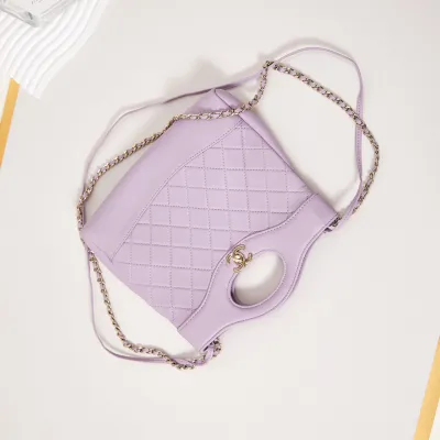 Chanel Oil Wax Leather Purple Crossbody Bags