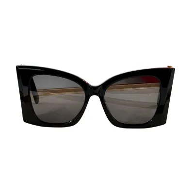 Saint Laurent square frame glasses black/blue/leopard color Size 53口19-135