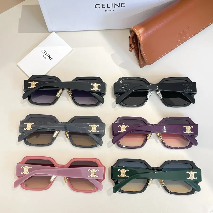 Celine square frame glasses grey/black gold/black/purple/pink/green color Size 63口11-146