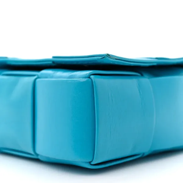 Bottega Veneta Small Maxi Intreccio Cassette Crossbody Bag Pool Paper Calfskin Leather - Image 5