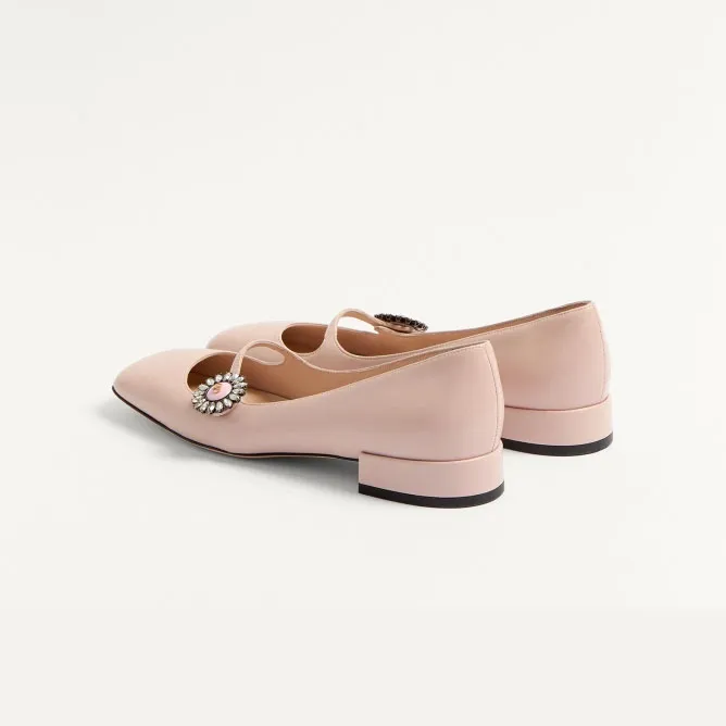 VALENTINO Sheepskin Mary Jane Ballet Flats (heel 2 cm high)