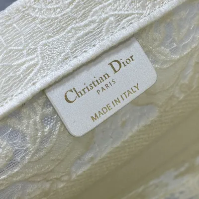 Dior Medium Dior Book Tote White Toile de Jouy Soleil Macramé Embroidery