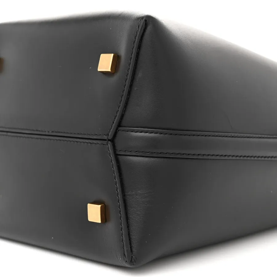 Saint Laurent Medium Le 37 Bucket Bag Black Shiny Calfskin Leather Gold Hardware