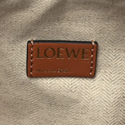 Loewe Cubi Bag Small Ecru Tan Jacquard Anagram Calfskin Leather