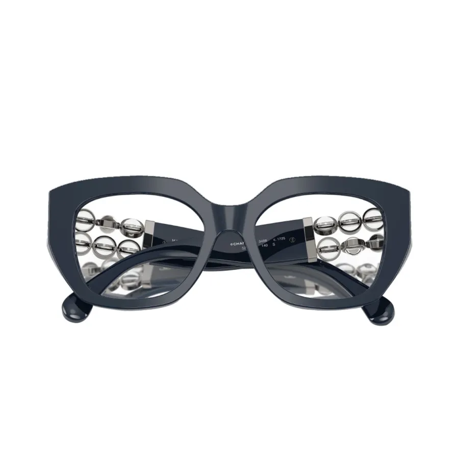 CHANEL black silver/black gold/leopard-print glasses size 54口-20-140