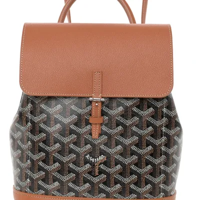 Goyard Mini Alpin Backpack Black/Gold Goyardine Canvas & Calfskin Leather Silver Hardware