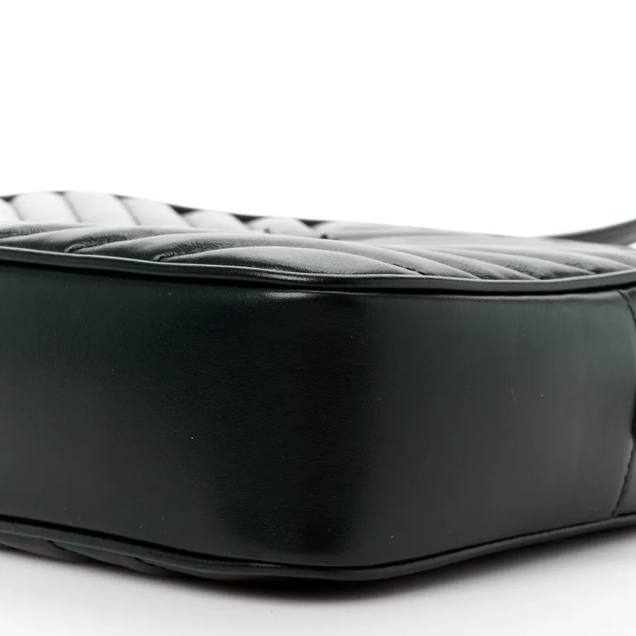 Saint Laurent Medium Lou Camera Bag Black Monogram Calfskin Matelasse Leather Black Hardware