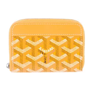 Goyard Small Printed Wallet Yellow Goyardine Canvas