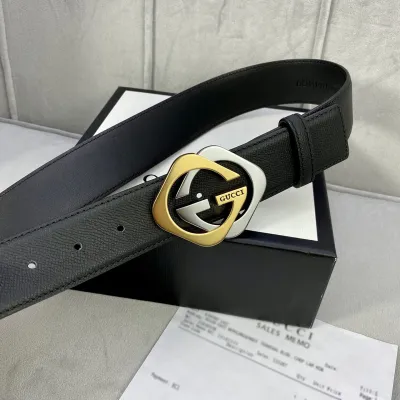 Gucci Men's Double G Buckle Belt In Brown/Red/Black/Beige Calfskin With Gold/Silver Hardware 40mm