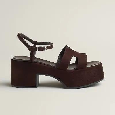 HERMES Jam Brown High Heels Sandal