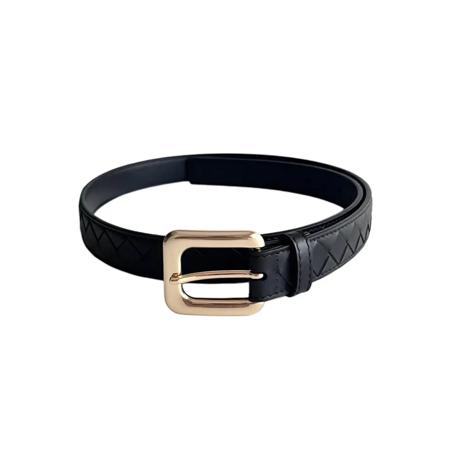 Bottega Veneta Women's Chain Link Belt In Blue/Black/Pink Calfskin With Gold/Silver Hardware 25mm