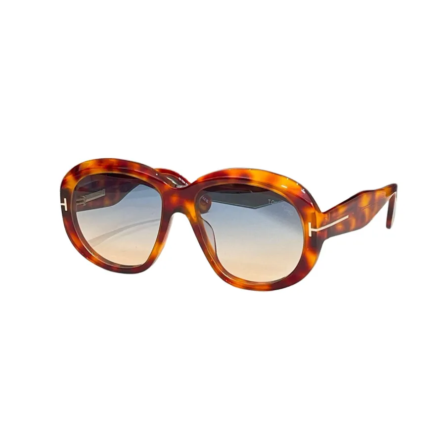 Tom Ford round frame glasses leopard brown/black/orange black/eggplant/leopard blue/yellow leopard/light pink black color Size 62口12-140