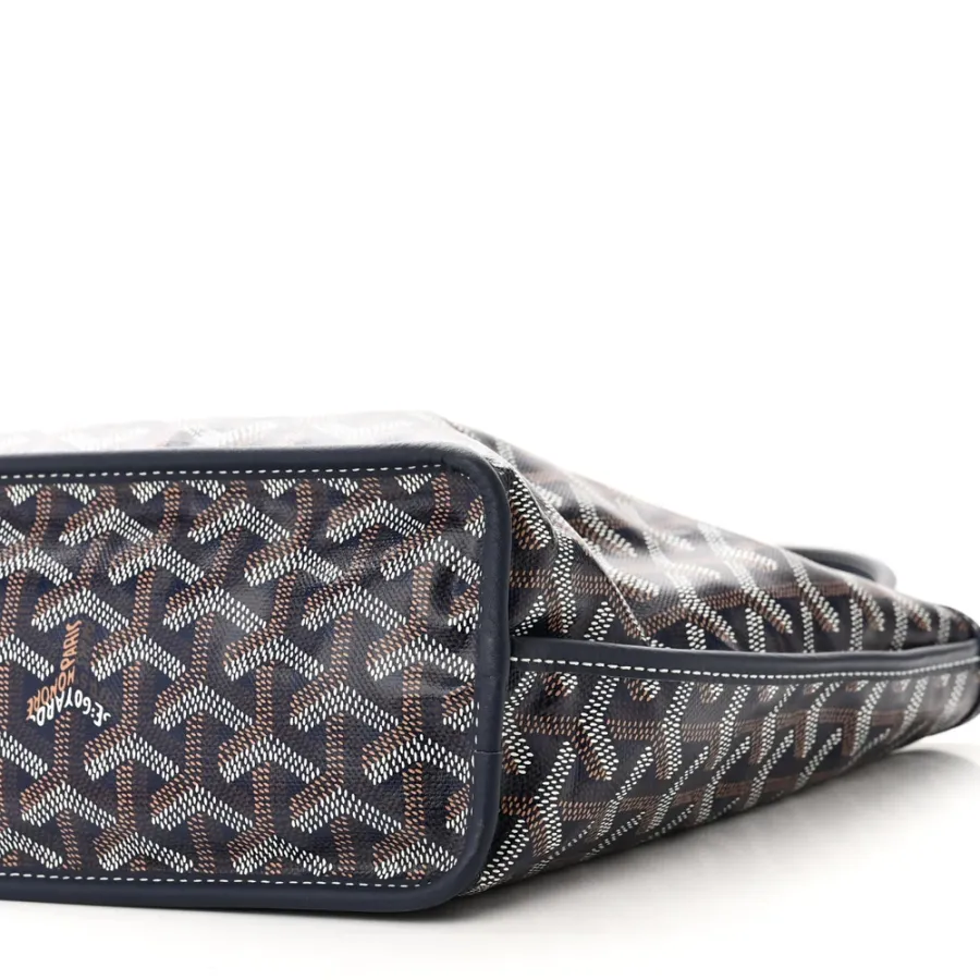Goyard Reversible Mini Anjou Tote Navy Goyardine Canvas
