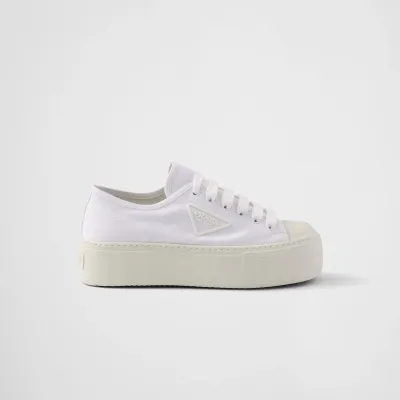 PRADA White lace-up sneakers