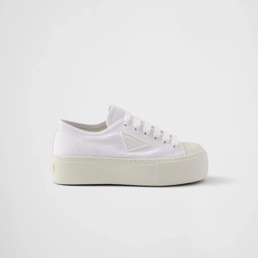 PRADA White lace-up sneakers
