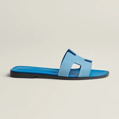 HERMES Oran Blue Slippers