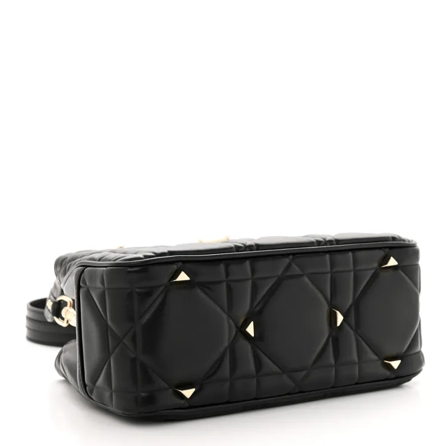 Dior Small The Lady 95.22 Black Calfskin Cannage Dark Silver Hardware