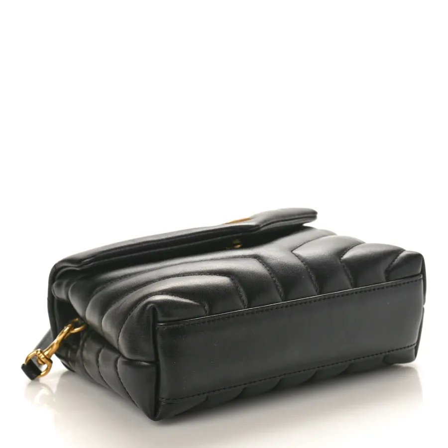 Saint Laurent Mini Loulou Crossbody Bag Black Y-Quilted Monogram Calfskin Leather Gold Hardware