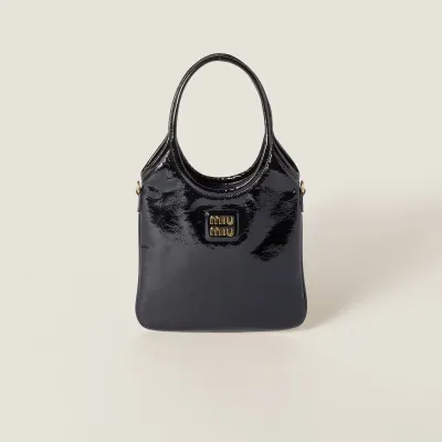 Miu Miu Patent Leather Black Shoulder Bags