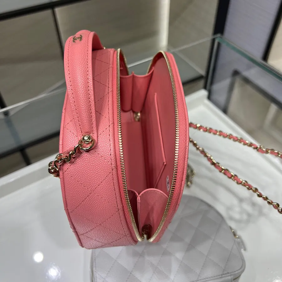 Chanel Pink /  White / Black / Wine Red / Lvory White Quilted Pelleted Calfskin Leather Crossbody Bags