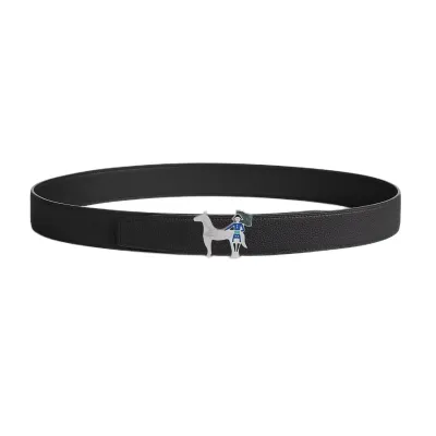 Hermès Women' s Artificier Buckle Reversible Belt In Black/Brown/Etoupe/Coffee/Blue Calfskin With Silver Hardware 32mm