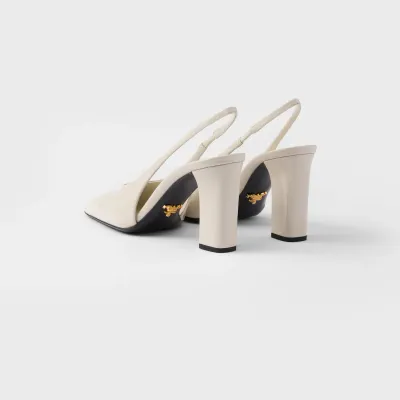 PRADA Patent paint leather White High Heels Shoes