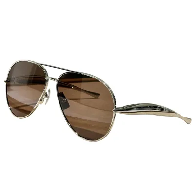 Bottega Veneta Pilot glasses black silver/black gold/silver/green gold/tawny/brown/coffee color Size 64-13-135