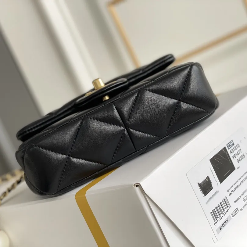 Chanel Double pearl CF chain bag 17/20.5cm White/Black Crossbody Bags