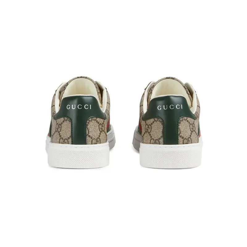 Gucci Ace series brown canvas sneakers woven fabric women's sports shoes