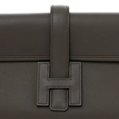 Hermès Jige Elan 29 Clutch Étain Swift Leather