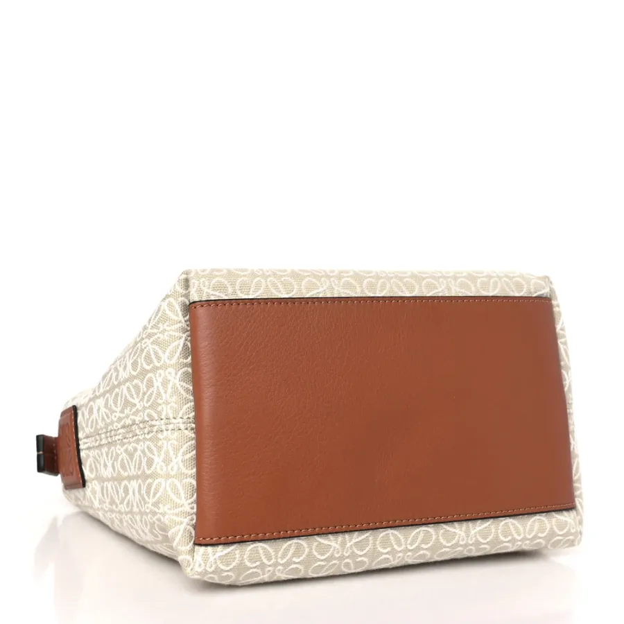 Loewe Cubi Bag Small Ecru Tan Jacquard Anagram Calfskin Leather